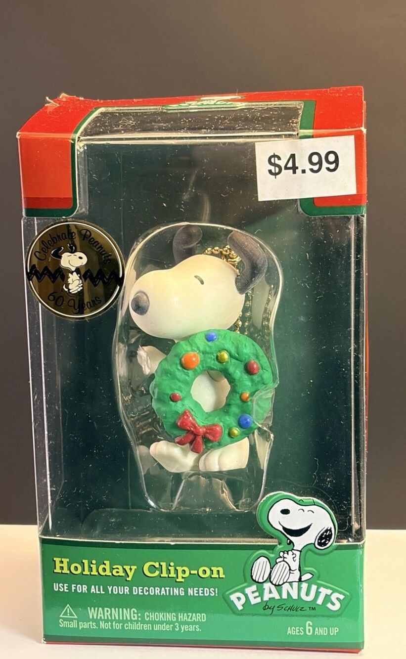 2010 Peanuts Dancing Snoopy Clip‑On Christmas Ornament – BNIB Still Sealed